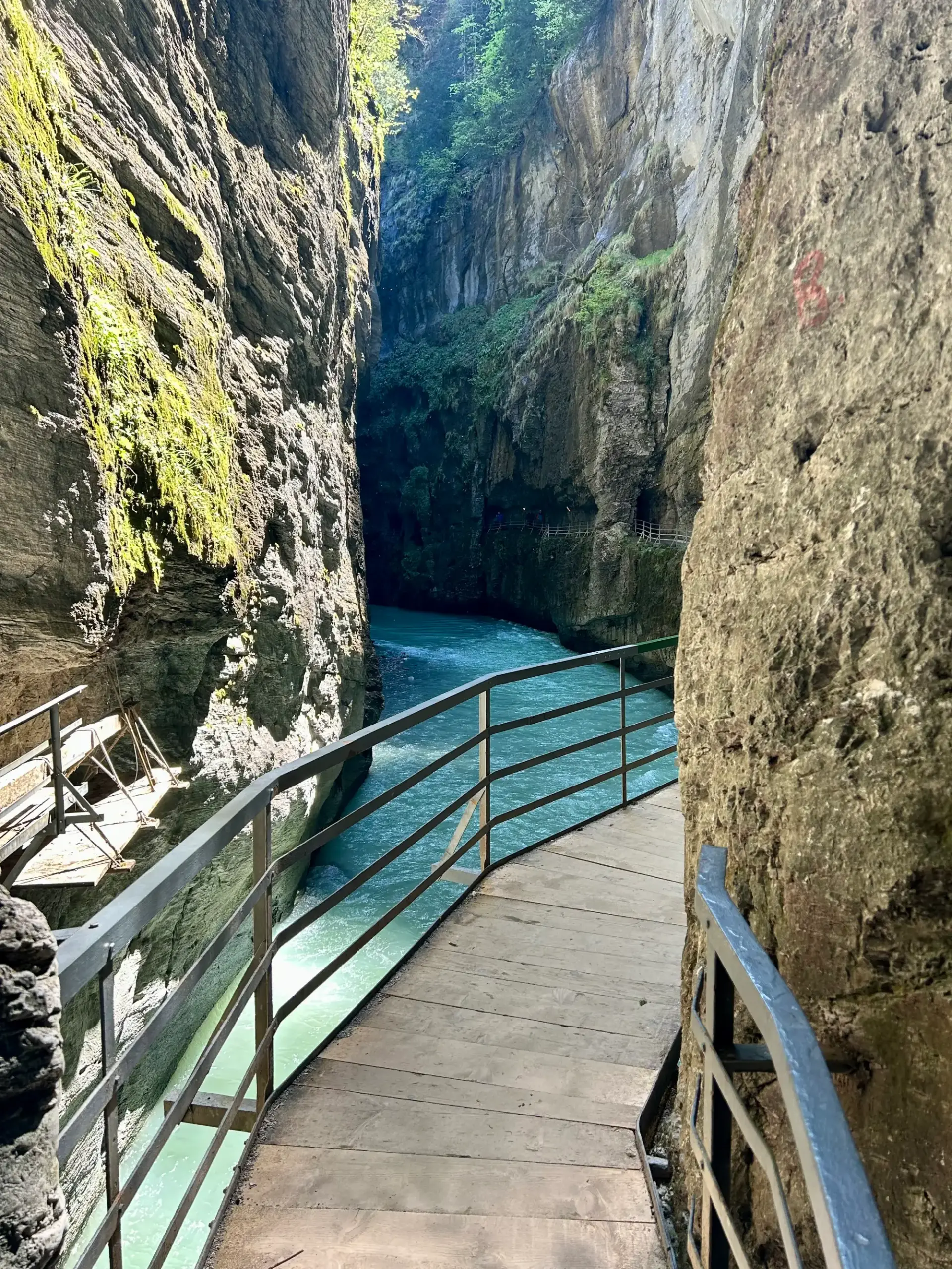 Walkway through Aare Gorge near Meiringen
